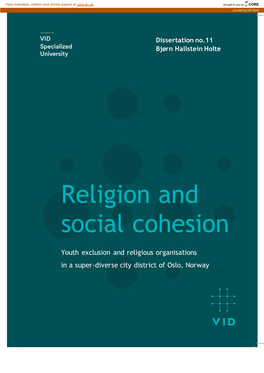 Religion and Social Cohesion: Youth Exclusion and Religious Organisations in a Super-Diverse City District of Oslo, Norway