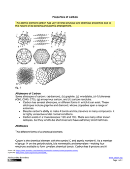 Properties of Carbon the Atomic Element Carbon Has Very Diverse