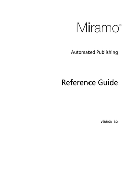 Miramo®: Reference Guide (9.2)