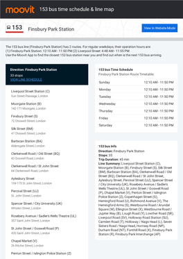 153 Bus Time Schedule & Line Route