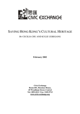 Saving Hong Kong's Cultural Heritage