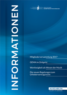 Mitgliederversammlung 2017 GEMA Im Zeitgeist Wortlosigkeit Als Wesen