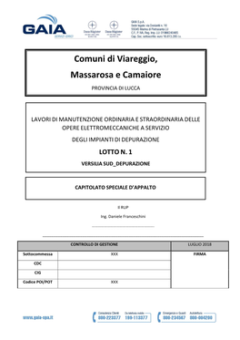 Comuni Di Viareggio, Massarosa E Camaiore