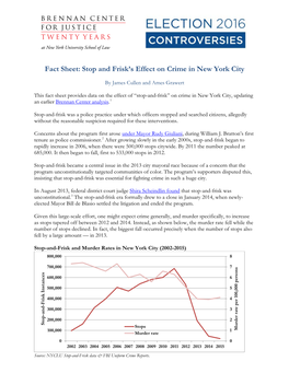 Fact Sheet: Stop and Frisk's Effect on Crime in New York City