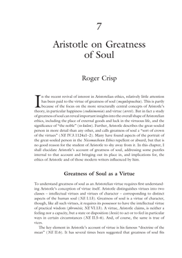 7 Aristotle on Greatness of Soul