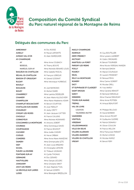 Composition Du Comité Syndical Du Parc Naturel Régional De La Montagne De Reims