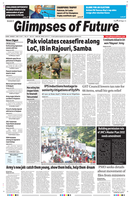 Pak Violates Ceasefire Along Loc, IB in Rajouri, Samba