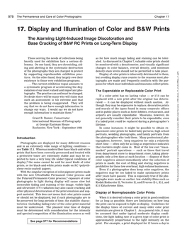 17. Display and Illumination of Color and B&W Prints