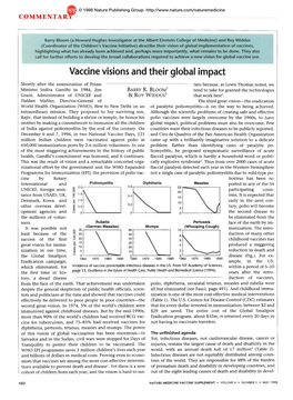 Vaccine Visions and Their Global Impact