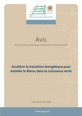 Accélérer La Transition Énergétique Pour Installer Le Maroc Dans La Croissance Verte