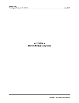 Appendix A. Navy Activity Descriptions