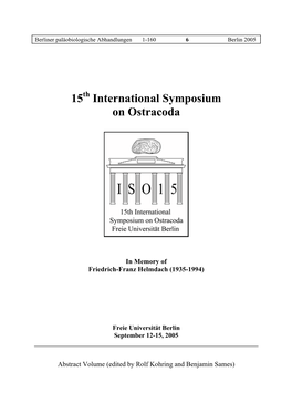 15 International Symposium on Ostracoda