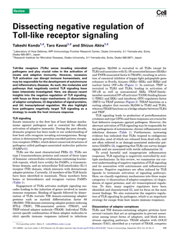 Dissecting Negative Regulation of Toll-Like Receptor Signaling