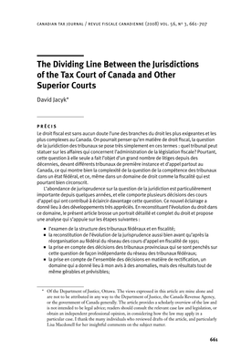 Canadian Tax Journal, Vol. 56, No. 3, 2008