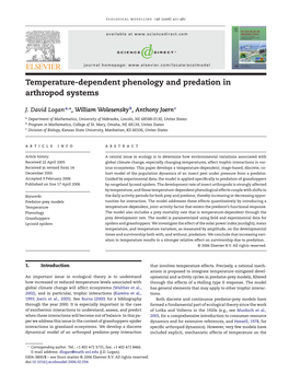 Temperature-Dependent Phenology and Predation in Arthropod Systems