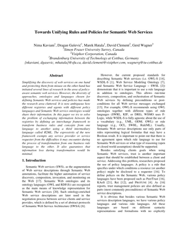 Towards Unifying Rules and Policies for Semantic Web Services