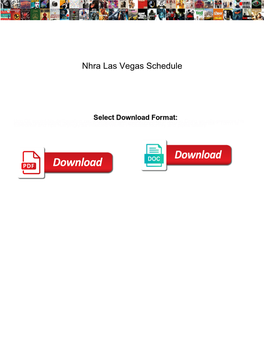 Nhra Las Vegas Schedule
