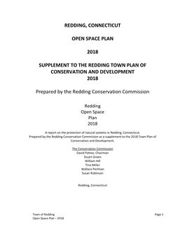 2018 Open Space Plan: Part One