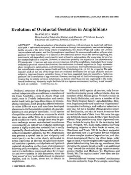 Evolution of Oviductal Gestation in Amphibians MARVALEE H