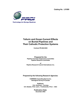 Telluric and Ocean Current Effects on Buried Pipelines and Their Cathodic Protection Systems