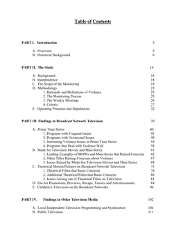 Table of Contents