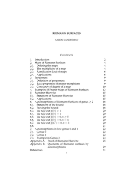 Riemann Surfaces