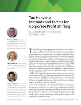 Tax Heavens: Methods and Tactics for Corporate Profit Shifting