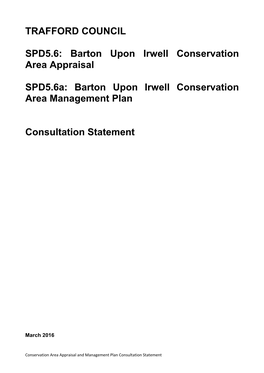 Barton Upon Irwell Conservation Area Appraisal SPD5.6A