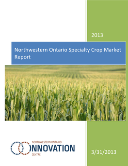 Northwestern Ontario Specialty Crop Market Report