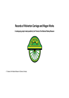 Records of Wolverton Carriage and Wagon Works