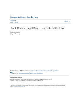 Book Review: Legal Bases: Baseball and the Law J