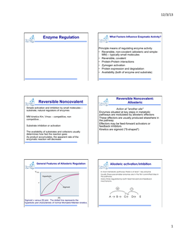 Enzyme Regulation What Factors Influence Enzymatic Activity?