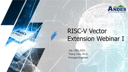 RISC-V Vector Extension Webinar I