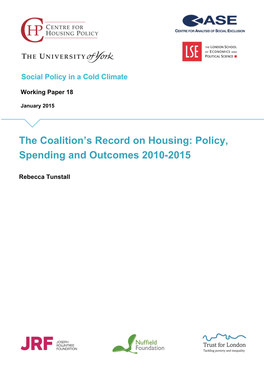 The Coalition's Record on Housing