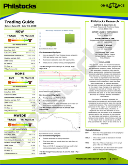 Trading Guide Philstocks Research JUSTINO B