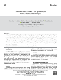 Anemia in Heart Failure - from Guidelines to Controversies and Challenges