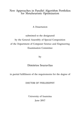 New Approaches in Parallel Algorithm Portfolios for Metaheuristic Optimization