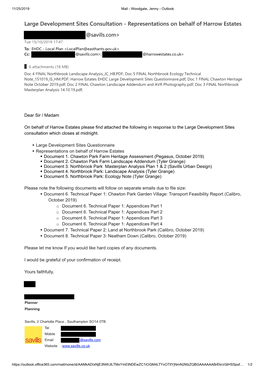 Representations on Behalf of Harrow Estates