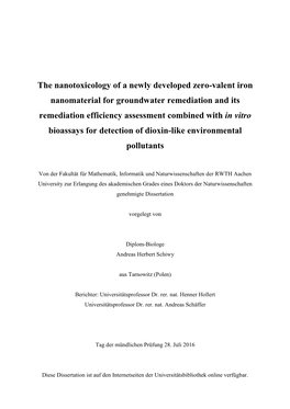 The Nanotoxicology of a Newly Developed Zero-Valent Iron