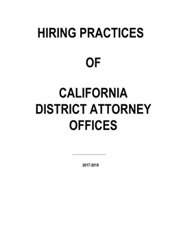Hiring Practices of California District