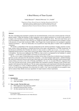 Arxiv:1910.10745V1 [Cond-Mat.Str-El] 23 Oct 2019 2.2 Symmetry-Protected Time Crystals