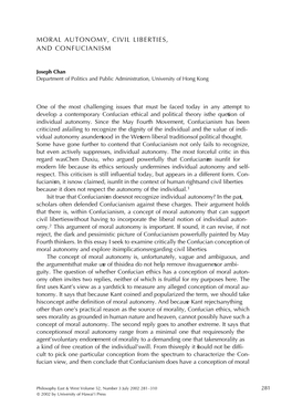 Moral Autonomy, Civil Liberties, and Confucianism