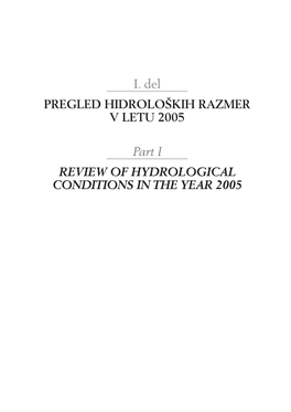 Pregled Hidrolo[Kih Razmer V Letu 2005