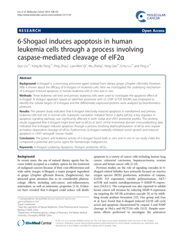 6-Shogaol Induces Apoptosis in Human Leukemia Cells Through A