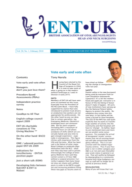 February 2010 the NEWSLETTER for ENT PROFESSIONALS