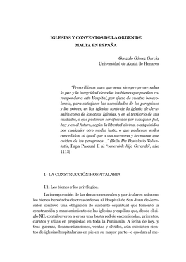 Iglesias Y Conventos De La Orden De Malta En España