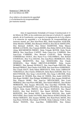 Sentencia N° 2008-562 DC De 21 De Febrero De 2008