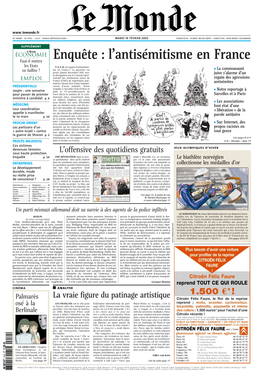 LE MONDE/PAGES&lt;UNE&gt;