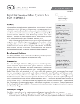 Light Rail Transportation Systems Are Built in Ethiopia