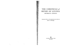 The Chronicle Henry of Livonia